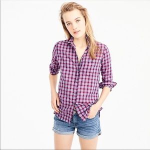 J. Crew Plaid Button Down Shirt - Red and Blue